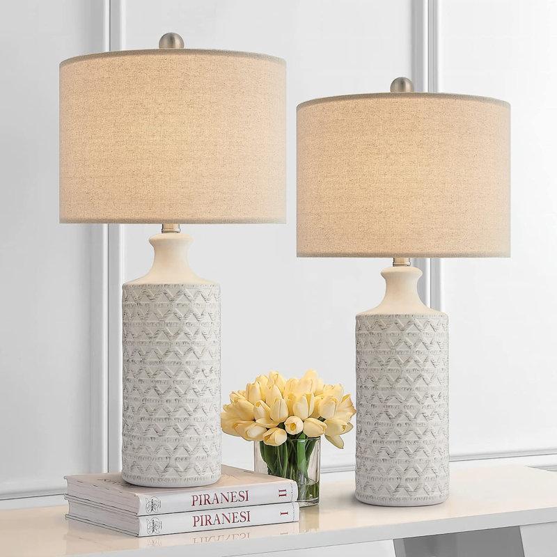Wayfair Amarchand 24.75"Modern Ceramic Lamp For Living Room Bedroom Bedside Table (Bulb Not Included) (Set Of 2)