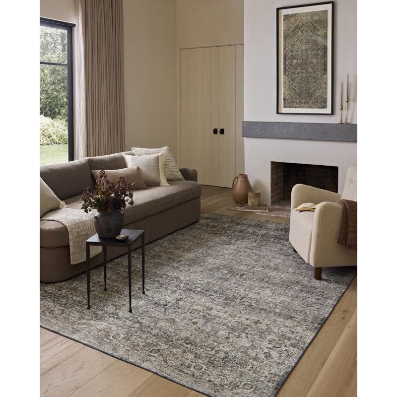 Wayfair Amber Lewis x Loloi Machine Washable Josie Dove / Gold Area Rug