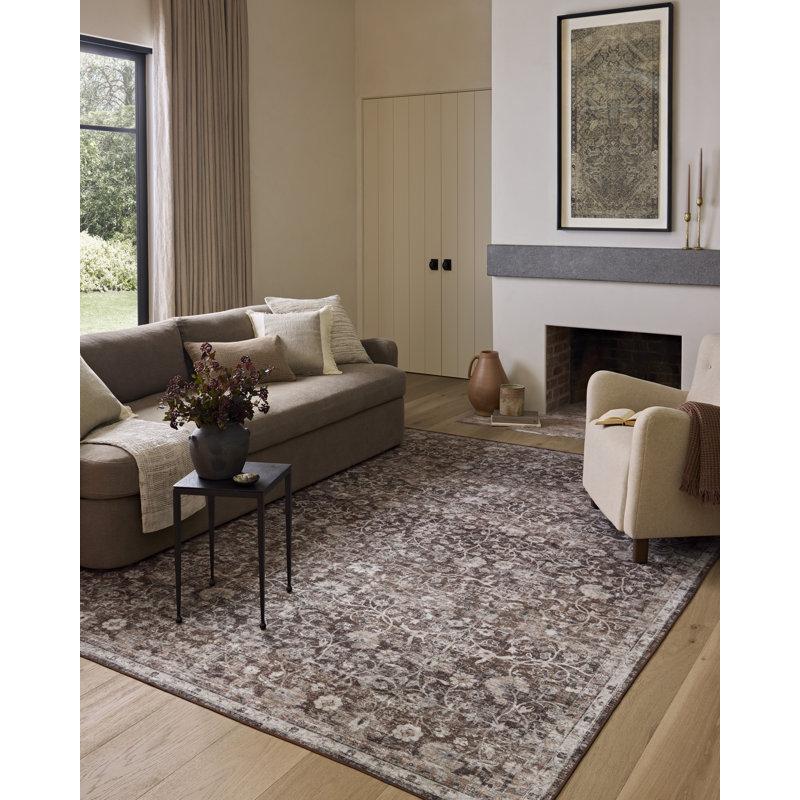 Wayfair Amber Lewis x Loloi Machine Washable Josie Earth / Natural Area Rug
