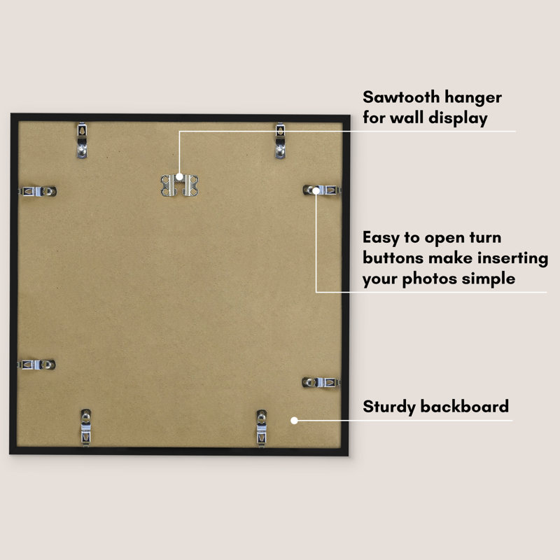 Wayfair Americanflat 14x14 Picture Frame - Use As 4x6 Frame With Mat Or 14x14 Frame Without Mat - Thin Photo Frame With Plexiglass - Black