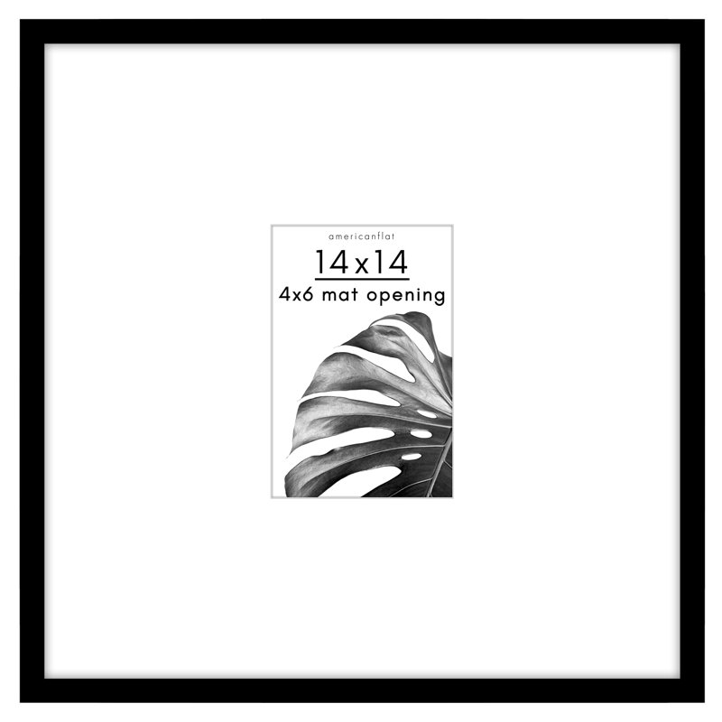 Wayfair Americanflat 14x14 Picture Frame - Use as 4x6 Frame with Mat or 14x14 Frame Without Mat - Thin Photo Frame with Plexiglass - Black