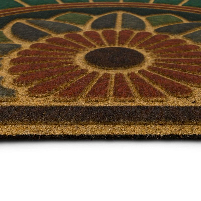 Wayfair Amoura Geometric Tiled Medallion Recycled Rubber All Weather Non-Slip Outdoor Slice Door Mat