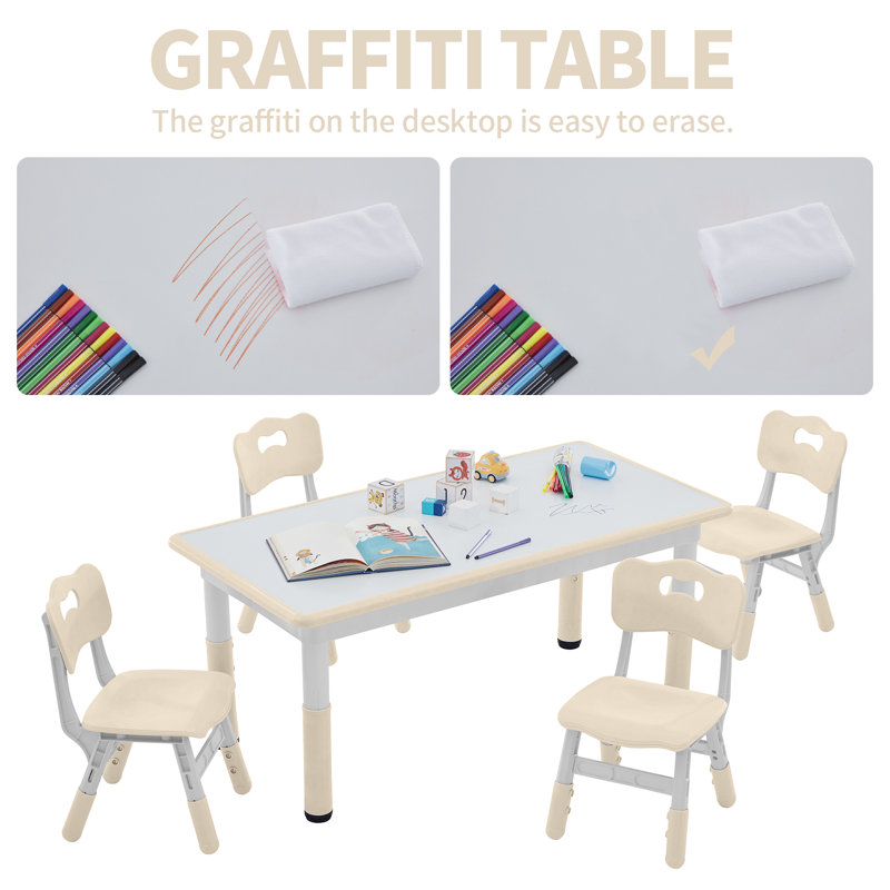 Wayfair Angeliz Kids 5 Piece Play Or Activity Table And Chair Set