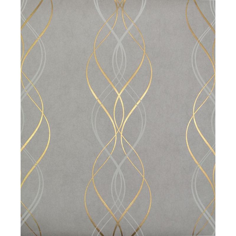 Wayfair Antonina Vella Modern Metals Damask Double Roll