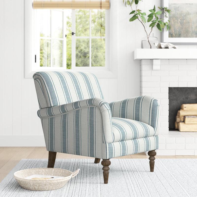 Wayfair Arching Contemporary And Classic Polyester Upholstered Armchair With Solid Wood Legs