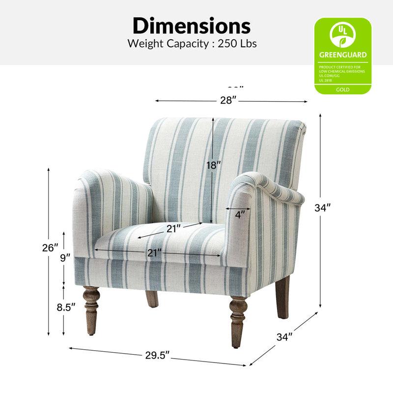 Wayfair Arching Contemporary And Classic Polyester Upholstered Armchair With Solid Wood Legs
