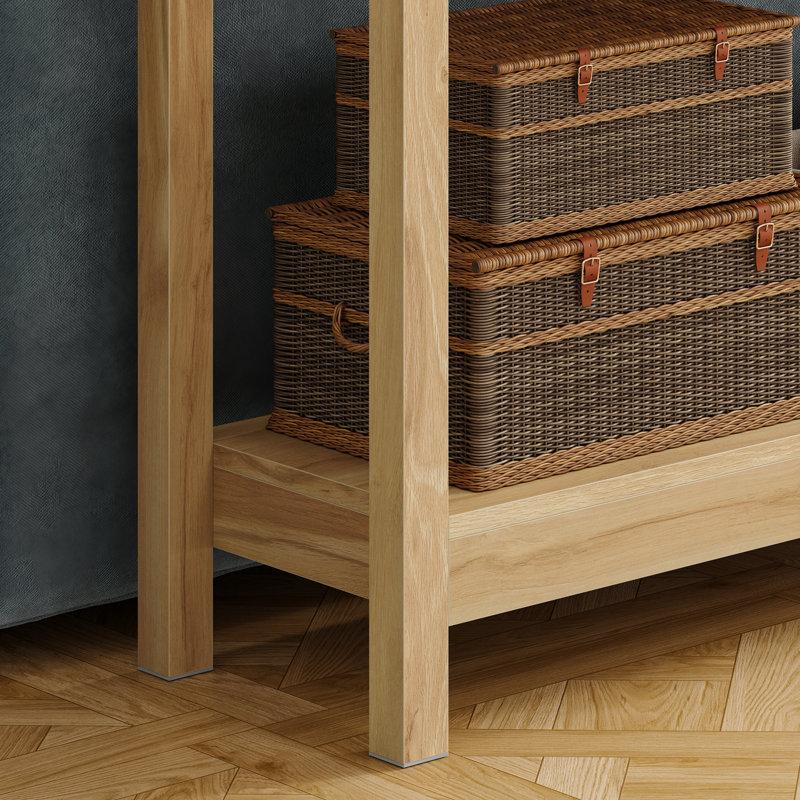 Wayfair Ayjah 51.2" Wood Console Table With 3 Drawers Rattan Entry Table For Entryway