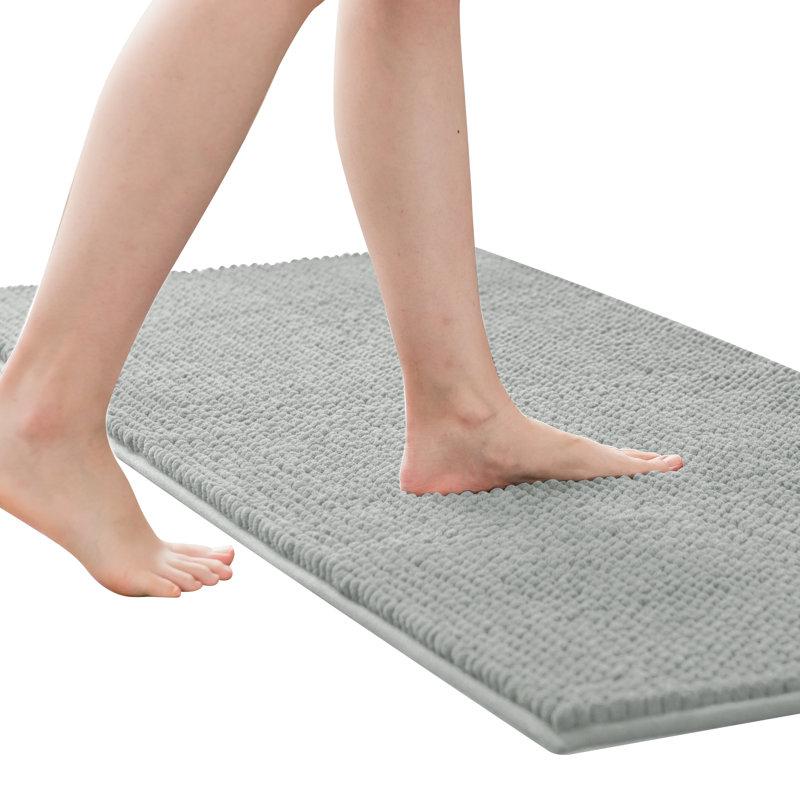 Wayfair Azriah Luxury Chenille Super Soft Absorbent Microfiber Rectangle Non-Slip Bath Rug