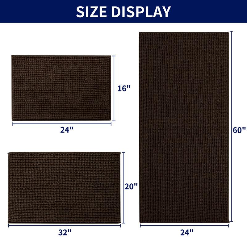 Wayfair Azriah Luxury Chenille Super Soft Absorbent Microfiber Rectangle Non-Slip Bath Rug