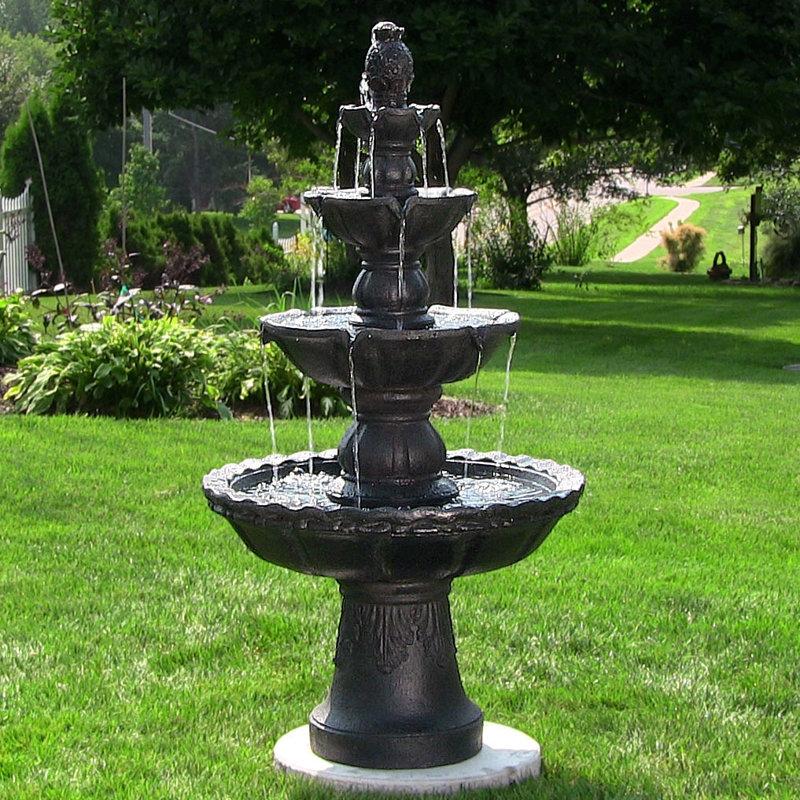 Wayfair Bagley Pineapple Traditional Resin 4-Tier Outdoor Water Fountain