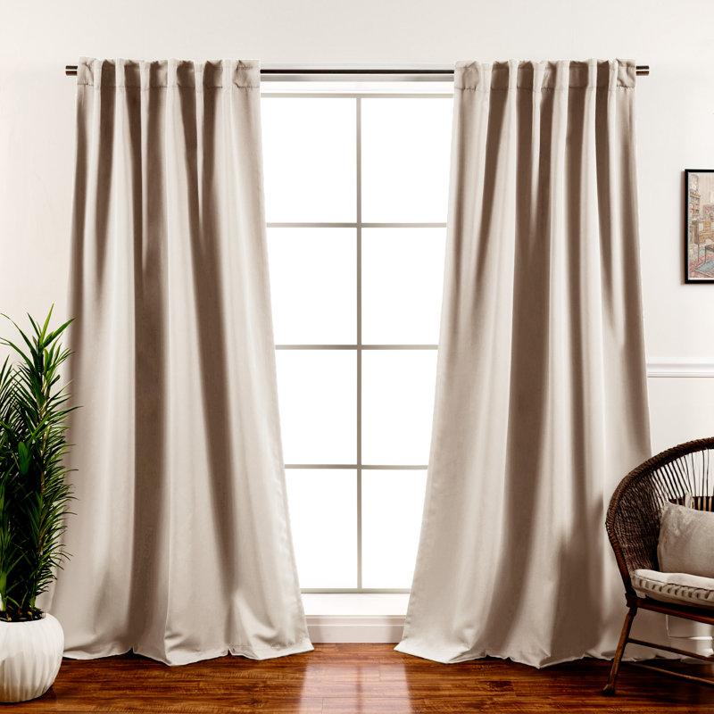 Wayfair Bantam Solid Blackout Thermal Rod Pocket Curtain Panels (Set Of 2)