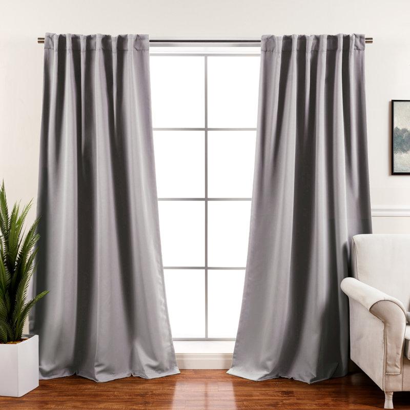 Wayfair Bantam Solid Blackout Thermal Rod Pocket Curtain Panels (Set Of 2)
