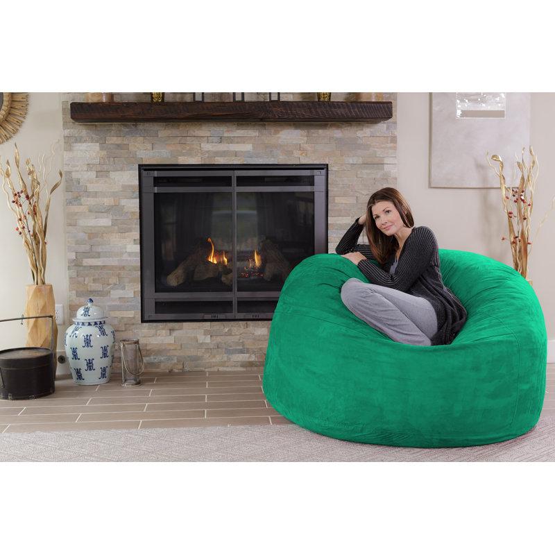 Wayfair Bean Bag Chair: Giant 5' Shredded Memory Foam Filled Furniture Bean Bag With Removable And Machine Washable Cover - Big Bean Bag Sofa Lounger With Soft Micro Fiber Cover - Multiple Colors And Fabrics