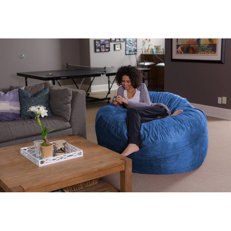 Wayfair Bean Bag Chair - Shredded Foam Filled Round Pouf Chair - Plush Ultra Soft Memory Foam Filled Bean Bag Chair With Microsuede Cover - Stuffed Foam Filled Furniture And Accessories For Dorm Room - Multiple Sizes 5 Ft Or 6 F