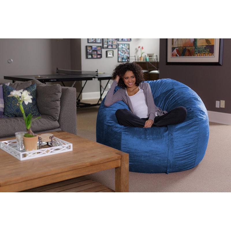 Wayfair Bean Bag Chair - Shredded Foam Filled Round Pouf Chair - Plush Ultra Soft Memory Foam Filled Bean Bag Chair with Microsuede Cover - Stuffed Foam Filled Furniture and Accessories for Dorm Room - Multiple sizes 5 Ft or 6 F