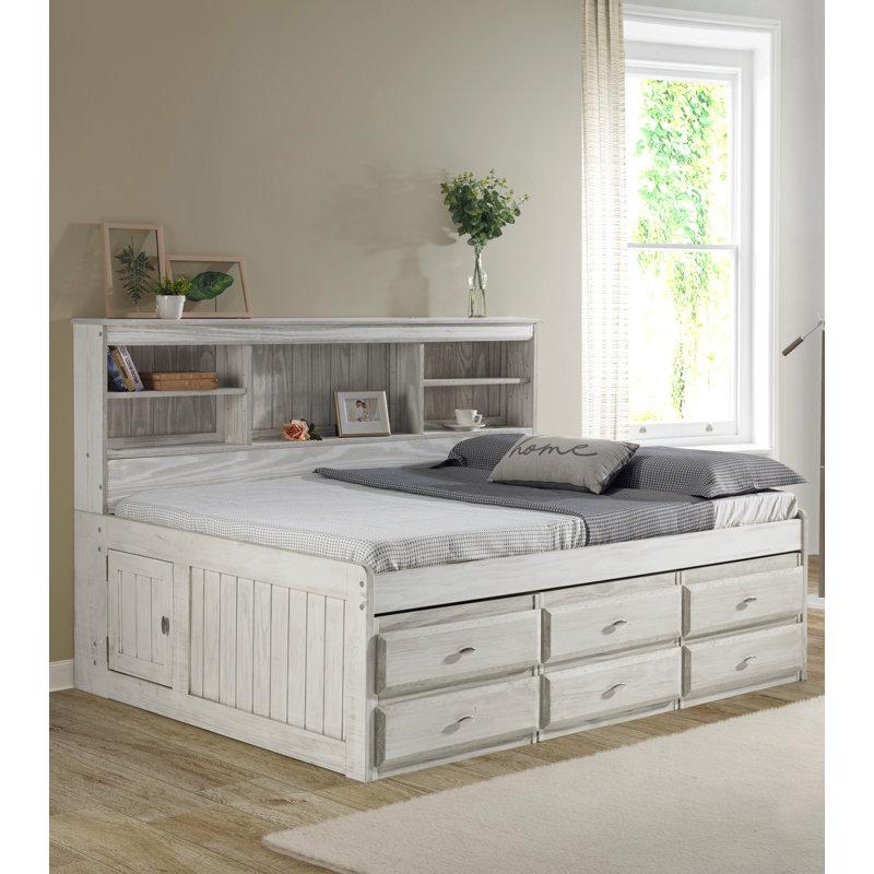 Wayfair Beckford 6 Drawer Solid Wood Bed With Bookcase