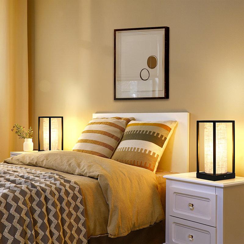 Wayfair Bedside Table Lamp Set With Touch Control LED Bulbs USB Ports (Set Of 2)