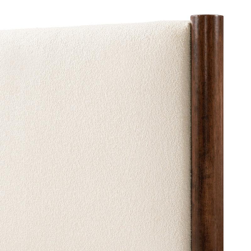 Wayfair Besan Solid Wood Upholstered Headboard Boucle Bed Frame