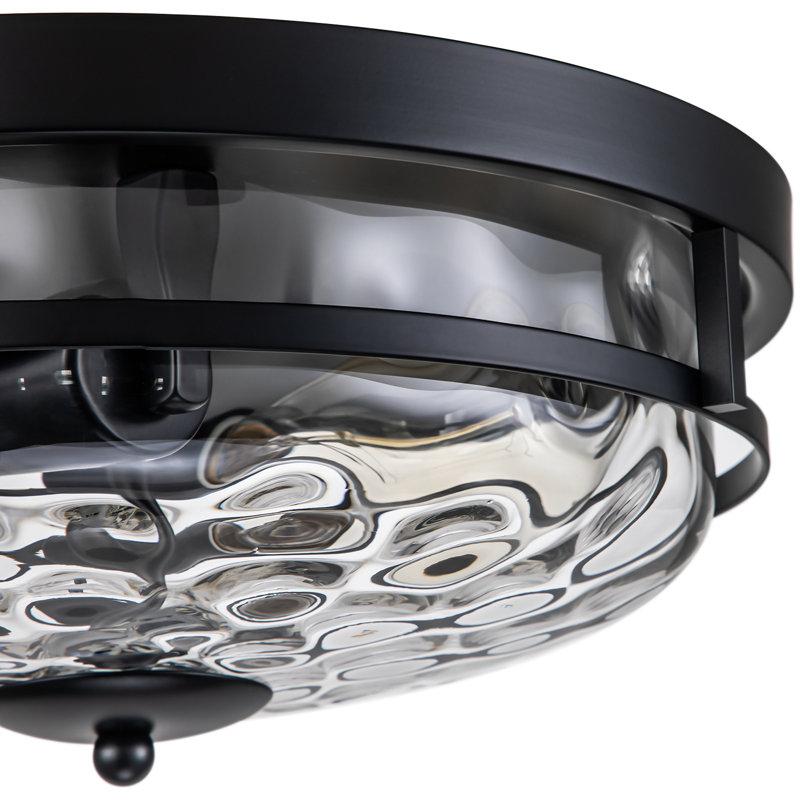 Wayfair Boatner Flush Mount Ceiling Light With Clear Hammered Glass