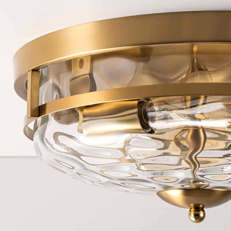 Wayfair Boatner Flush Mount Ceiling Light With Clear Hammered Glass