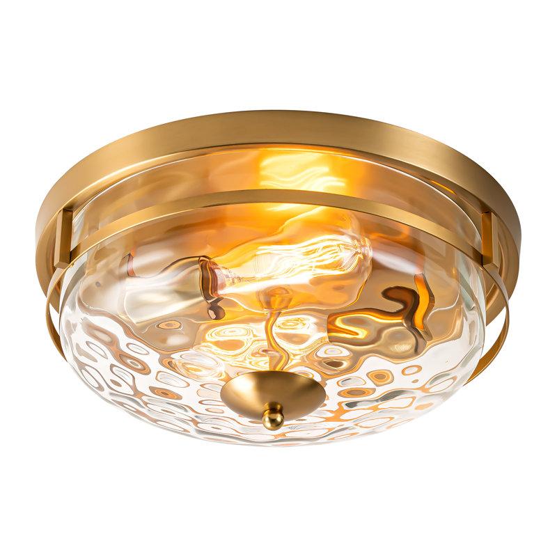 Wayfair Boatner Flush Mount Ceiling Light With Clear Hammered Glass