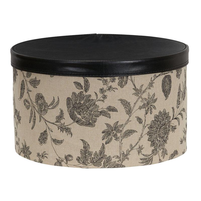 Wayfair Bodo Round Hat Boxes With Lids Vibrant Scallop Print With Faux Leather Lids Poly-Cotton And Non-Woven PP Liner Large Medium And Small Stackable And Nestable