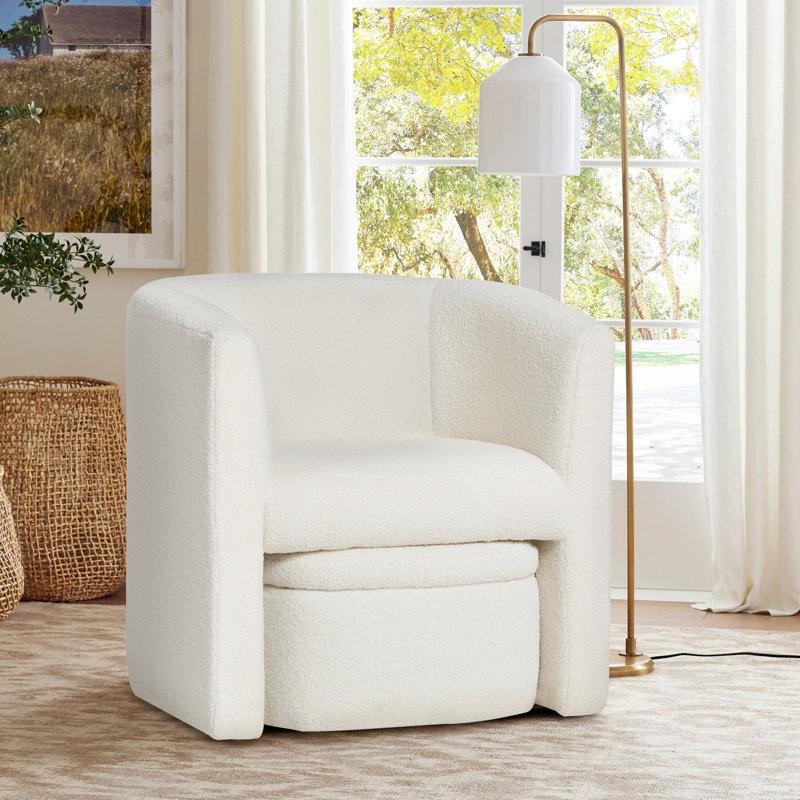 Wayfair Braedin Upholstered Accent Chair & Storable Ottoman No Assembly Required