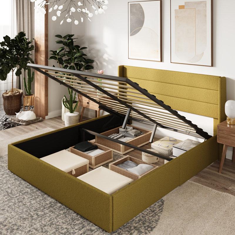 Wayfair Braya Hydraulic Lift Up Storage Upholstered Platform Bed