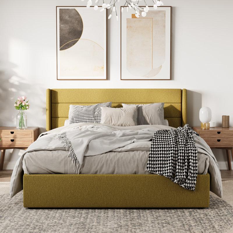 Wayfair Braya Hydraulic Lift Up Storage Upholstered Platform Bed