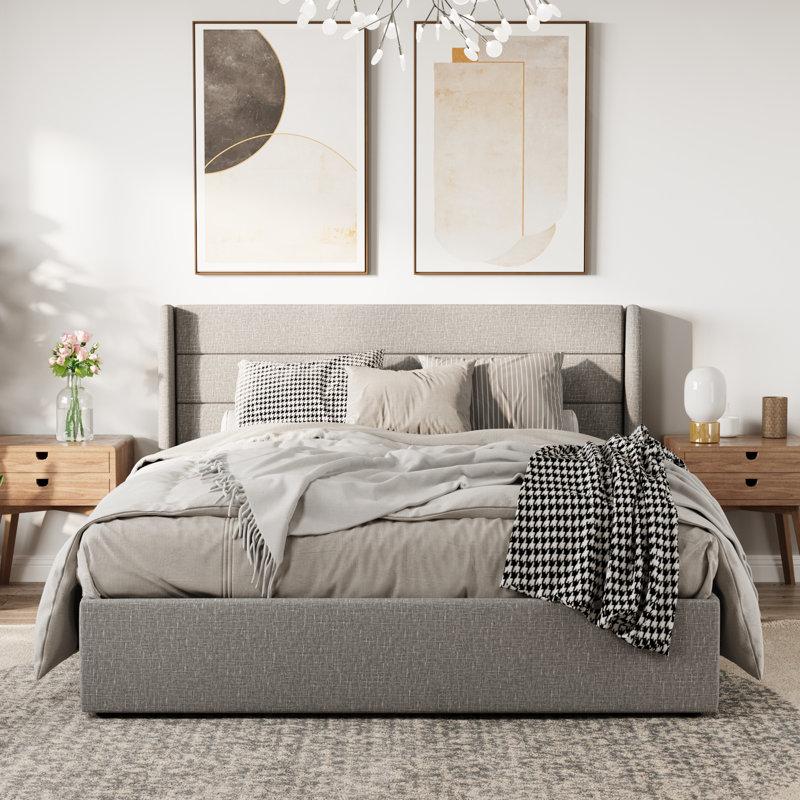 Wayfair Braya Hydraulic Lift Up Storage Upholstered Platform Bed