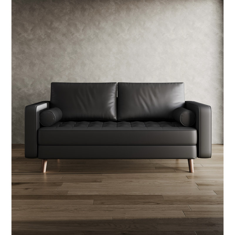 Wayfair Bridgeview 59" Vegan Leather Square Arm Loveseat