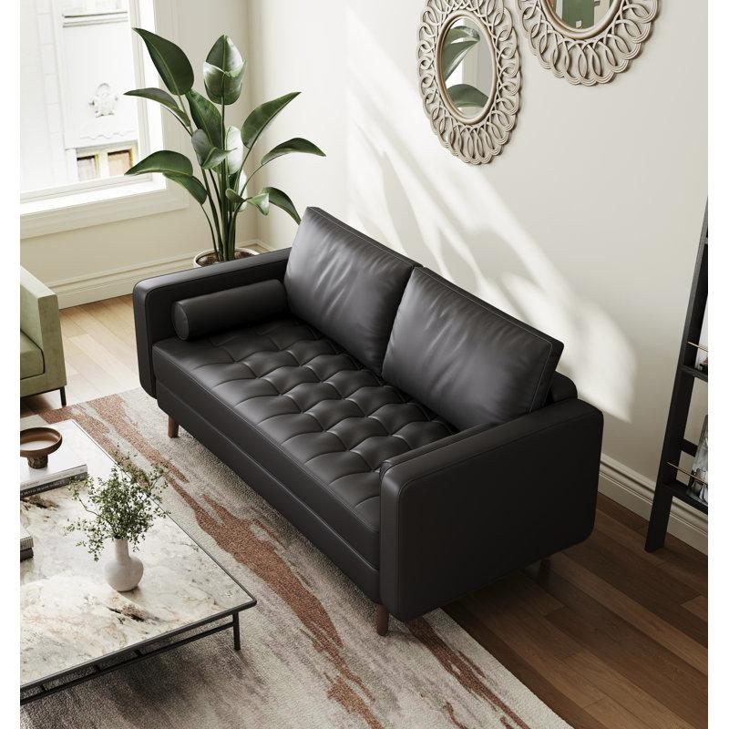 Wayfair Bridgeview 59" Vegan Leather Square Arm Loveseat