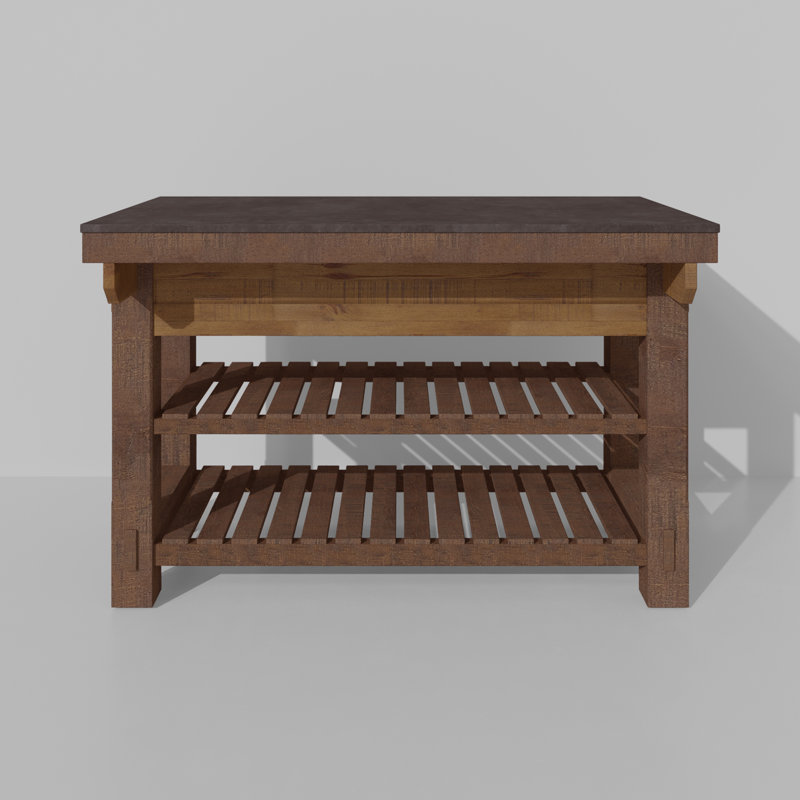 Wayfair Bromley 54" Kitchen Island Black Quartz Countertop