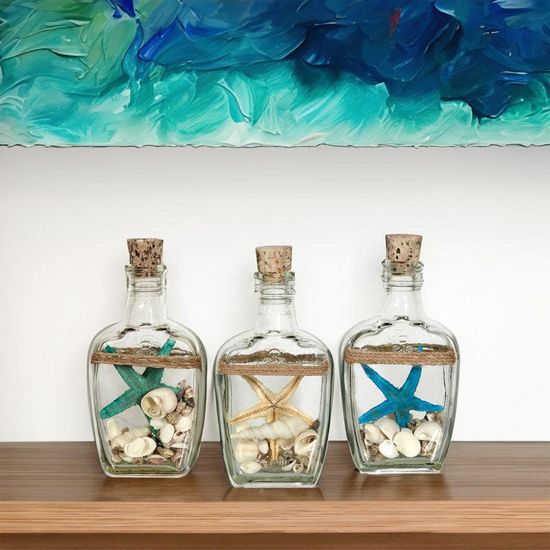 Wayfair Brumley Starfish and Shell in Bottles (Set of 3)