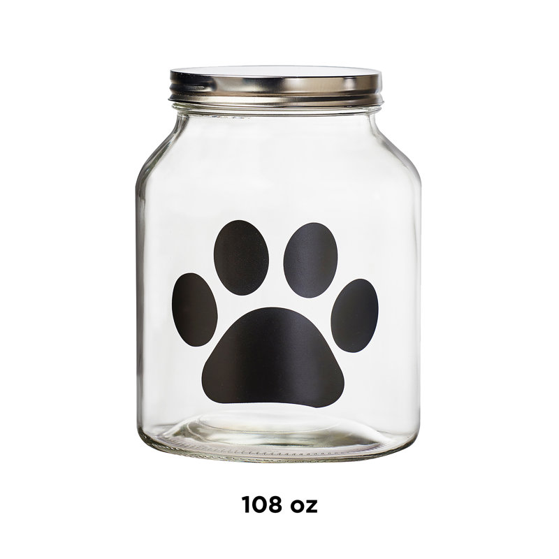 Wayfair Buddy Paw Chalkboard Food Storage 108 Oz Glass Treat Jar