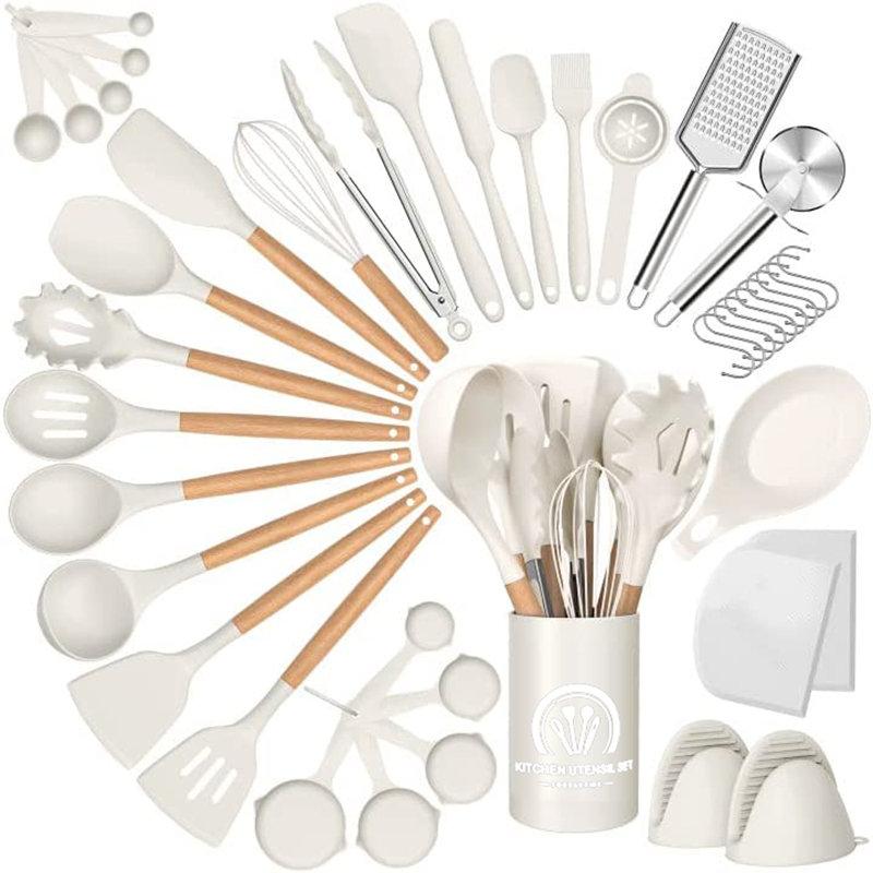 Wayfair Caannasweis 44 Piece Cooking Utensil Set with Utensil Crock