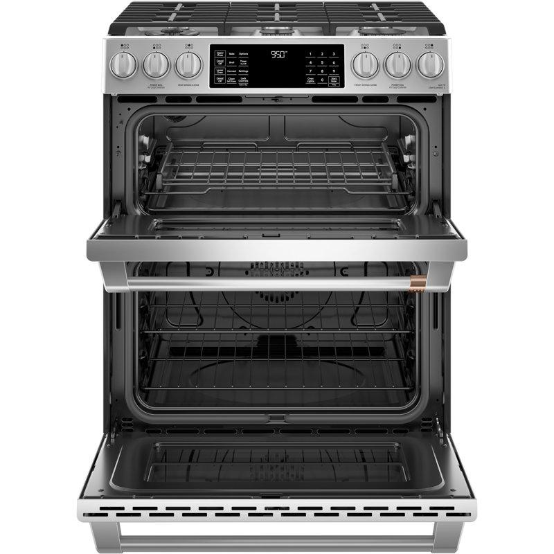 Wayfair Café 30" 7 Cu. Ft. Smart Slide-in Dual Fuel Range With Griddle C2S950P2MS1