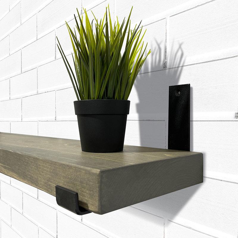 Wayfair Calheme Rustic Shelves With J Brackets (Set Of 2)