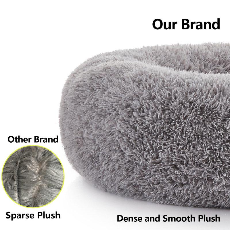 Wayfair Calming Dog Bed For Home Anti-anxiety Round Donut Cuddle Pet Beds Dog Beds With Plush Faux Fur Washable Warm Dog Bed