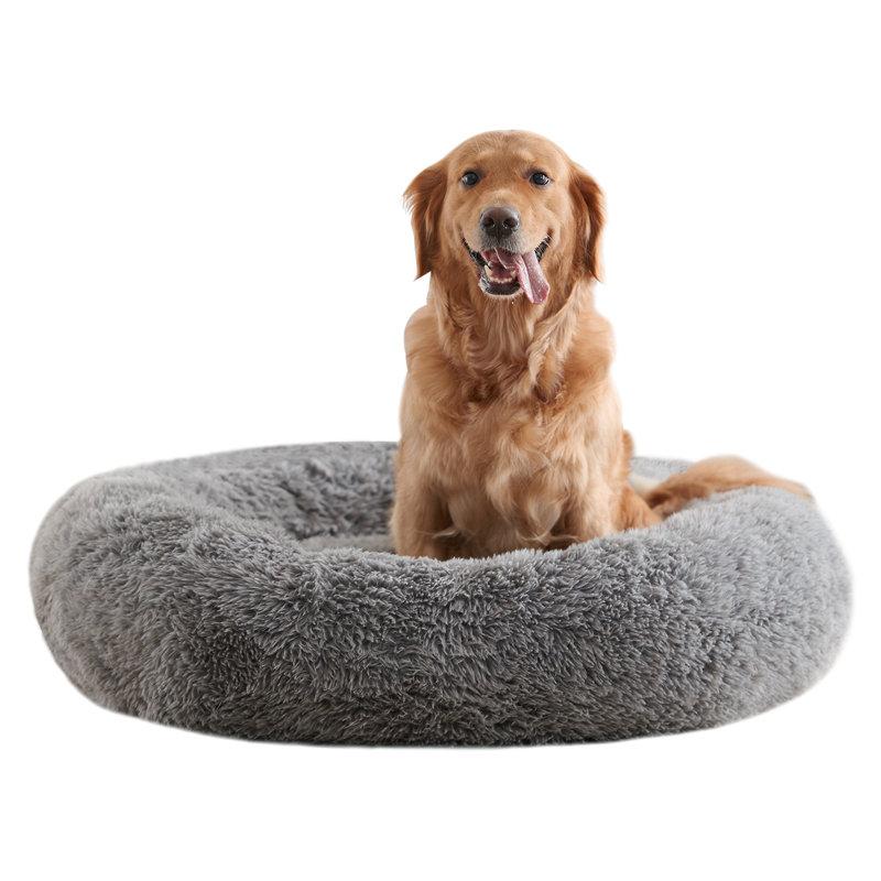 Wayfair Calming Dog Bed For Home Anti-anxiety Round Donut Cuddle Pet Beds Dog Beds With Plush Faux Fur Washable Warm Dog bed