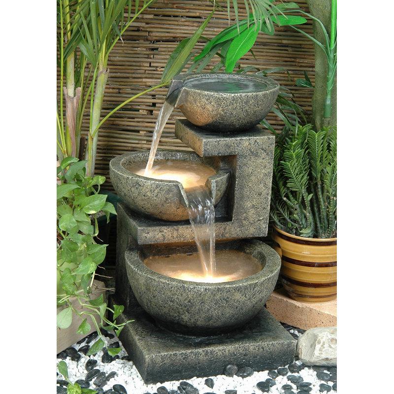 Wayfair Cascading Bowl Fountain With Dual Warm White LED Lights