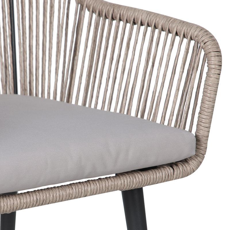 Wayfair Cassil Outdoor Dining Armchair With Cushion (Set Of 2)