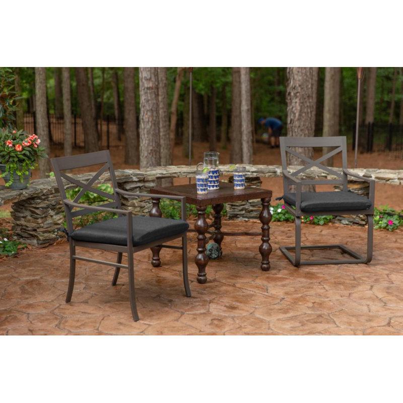 Wayfair Casual Cushion Solid Sunbrella® Fabric 2-Piece Indoor/Outdoor Seat Pad Cushion 20"W X 20"L Canvas Black (Set Of 2)