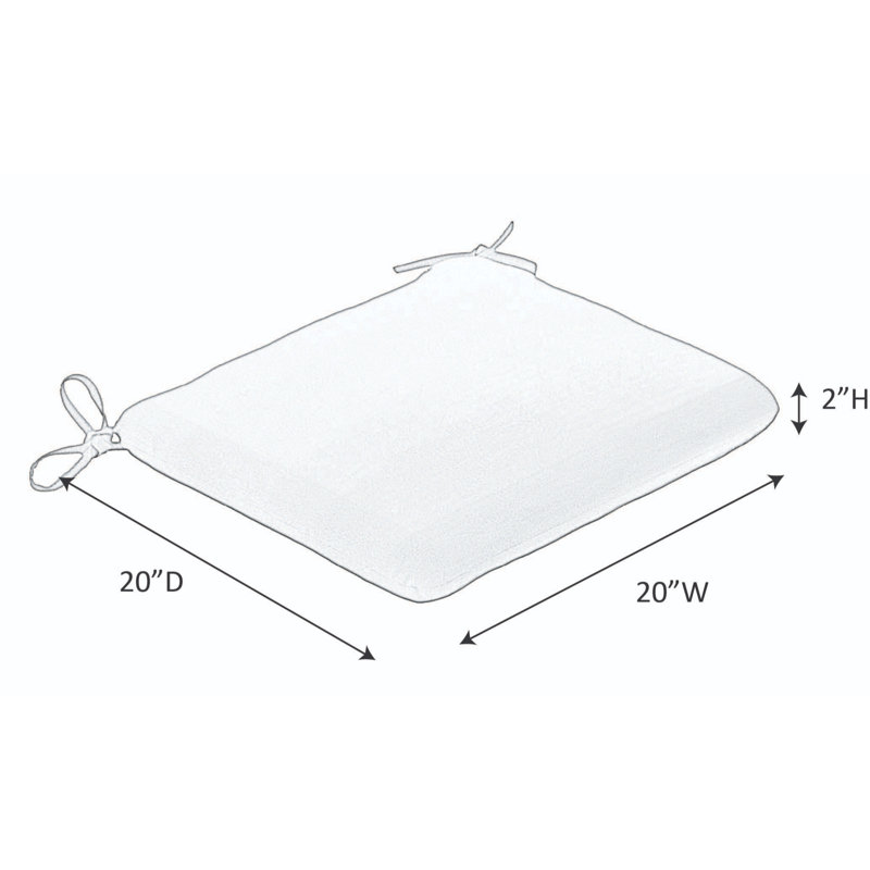 Wayfair Casual Cushion Solid Sunbrella® Fabric 2-Piece Indoor/Outdoor Seat Pad Cushion 20"W X 20"L Canvas Black (Set Of 2)