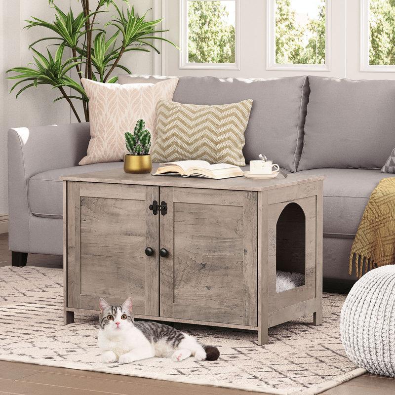 Wayfair Cat Litter Box Enclosure Furniture Hidden With Latch
