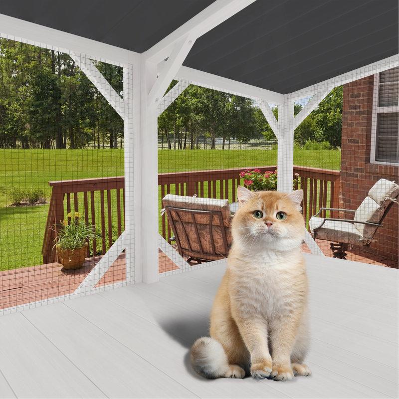 Wayfair Cat Window Box 43.3" Catio Outdoor Cat Enclosure For Sunbathing Napping & Viewing Window Perch For Large Indoor Cats - All Weather Use Cat Cage