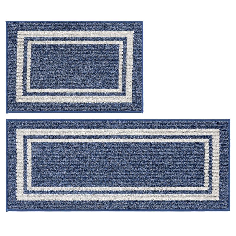 Wayfair Caylon Kitchen Mat With Non-Slip Backing 2-Piece Kitchen Rugs Super Absorbent & Machine Washable - Dirt-Resistant Mat For Kitchen Laundry Room Entryway