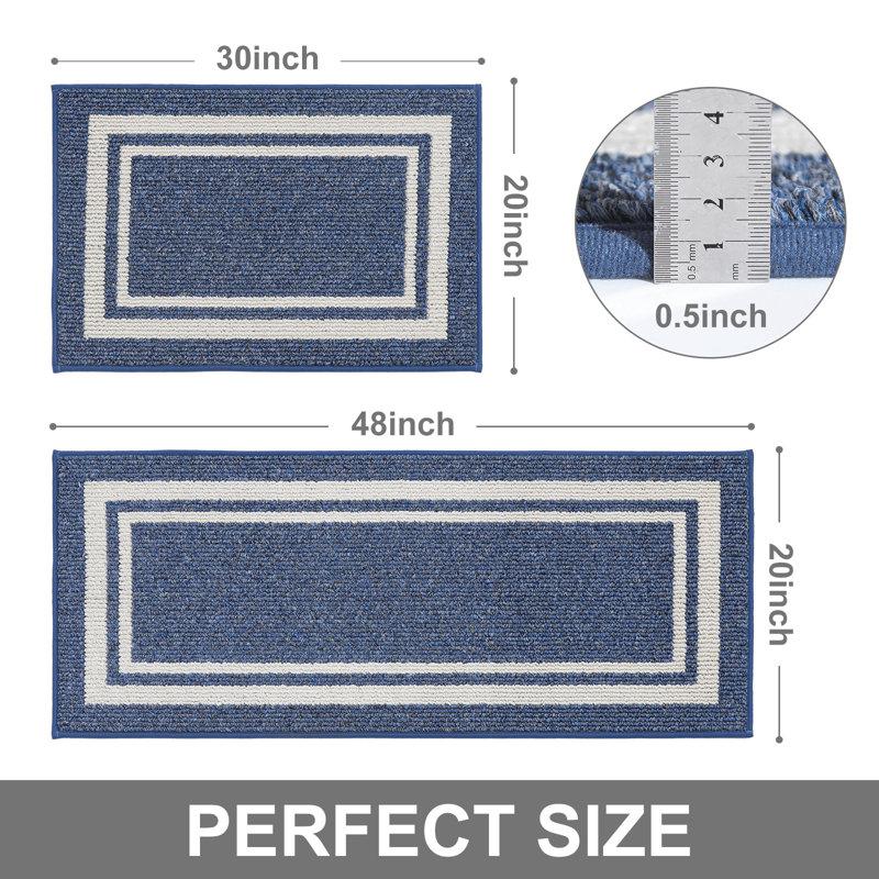 Wayfair Caylon Kitchen Mat With Non-Slip Backing 2-Piece Kitchen Rugs Super Absorbent & Machine Washable - Dirt-Resistant Mat For Kitchen Laundry Room Entryway