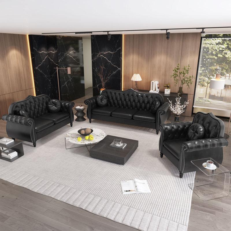 Wayfair Cellina 3 - Piece Faux Leather Living Room Set