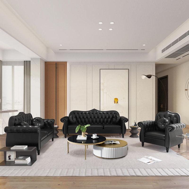 Wayfair Cellina 3 - Piece Faux Leather Living Room Set